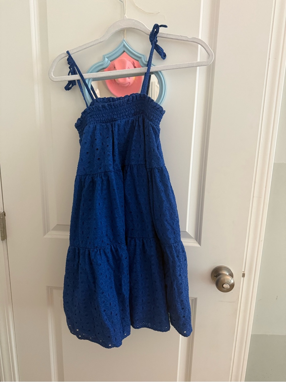 crown & ivy Cabana Royal Blue Eyelet Tiered Sundress